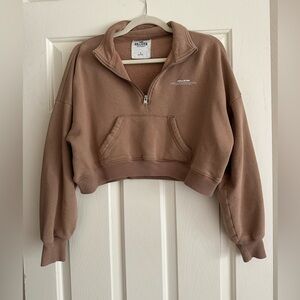 Hollister tank 1/4 x zip cropped sweatshirt